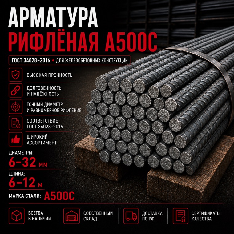 Арматура А500С ∅8 мм