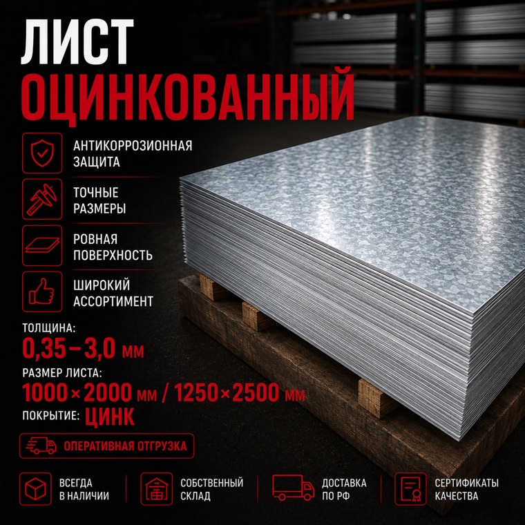 Лист оцинкованный в Санкт-Петербурге
